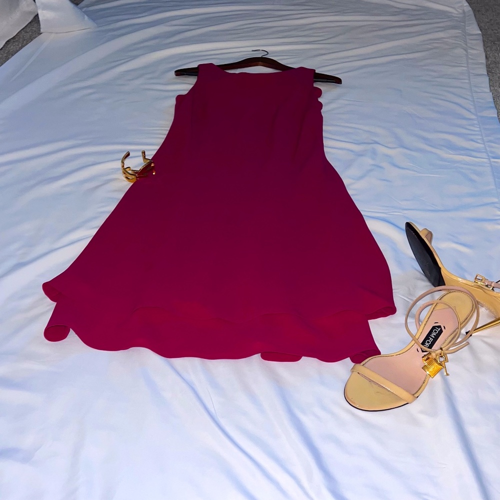 Evan Picone Red Dress with Yellow Accents